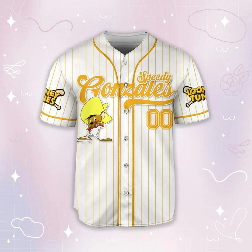 Custom Name Looney Tune Speedy Gonzales Simple Baseball Jersey