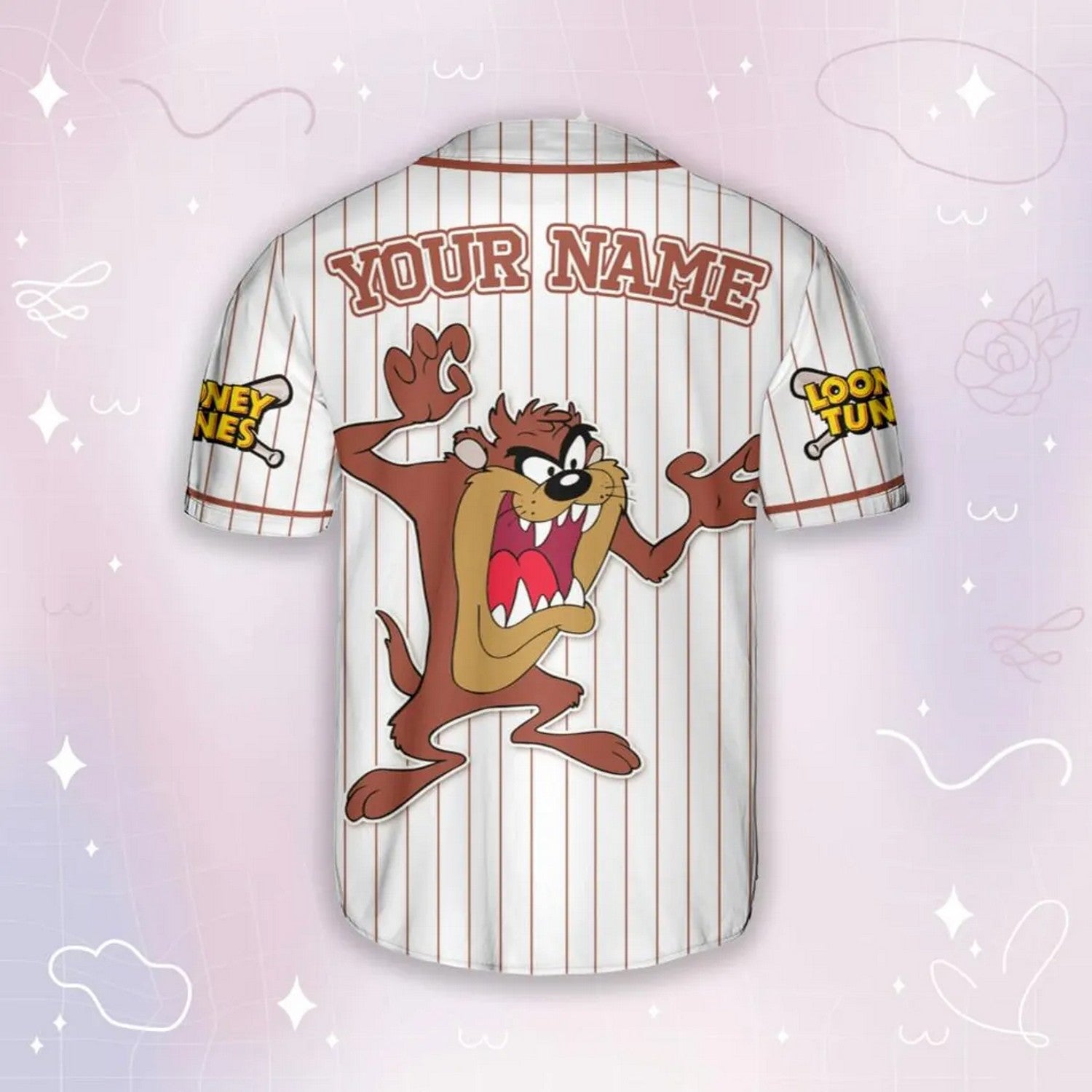 Custom Name Looney Tune Tasmanian Devil Simple Baseball Jersey