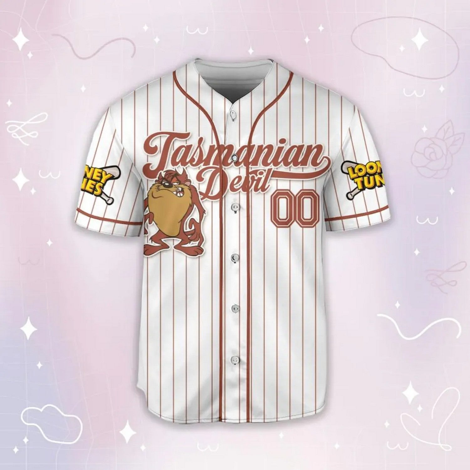 Custom Name Looney Tune Tasmanian Devil Simple Baseball Jersey