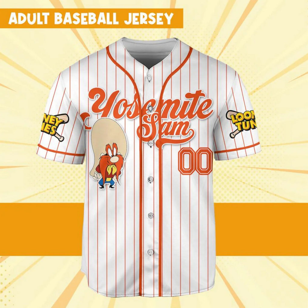 Custom Name Looney Tune Yosemite Sam Simple Baseball Jersey