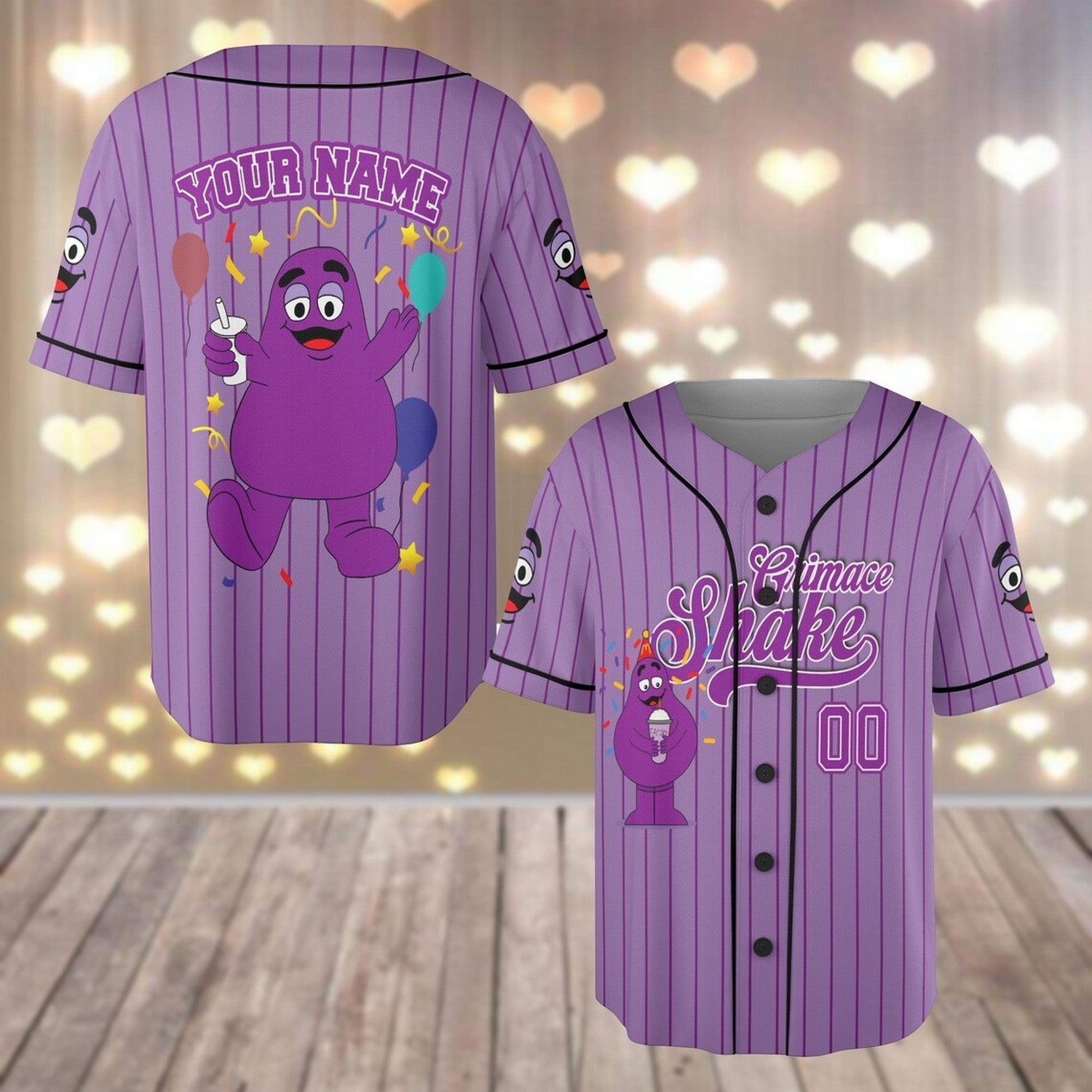 Custom Name Mcdonald's Grimace Shake Purple Baseball Jersey