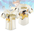 Custom Name Powerline Yellow White Baseball Jersey