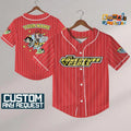 Custom Name Powerpuff Girls 90s Red Baseball Jersey