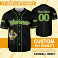 Custom Name Shrek Swamp Black Green Baseball Jersey