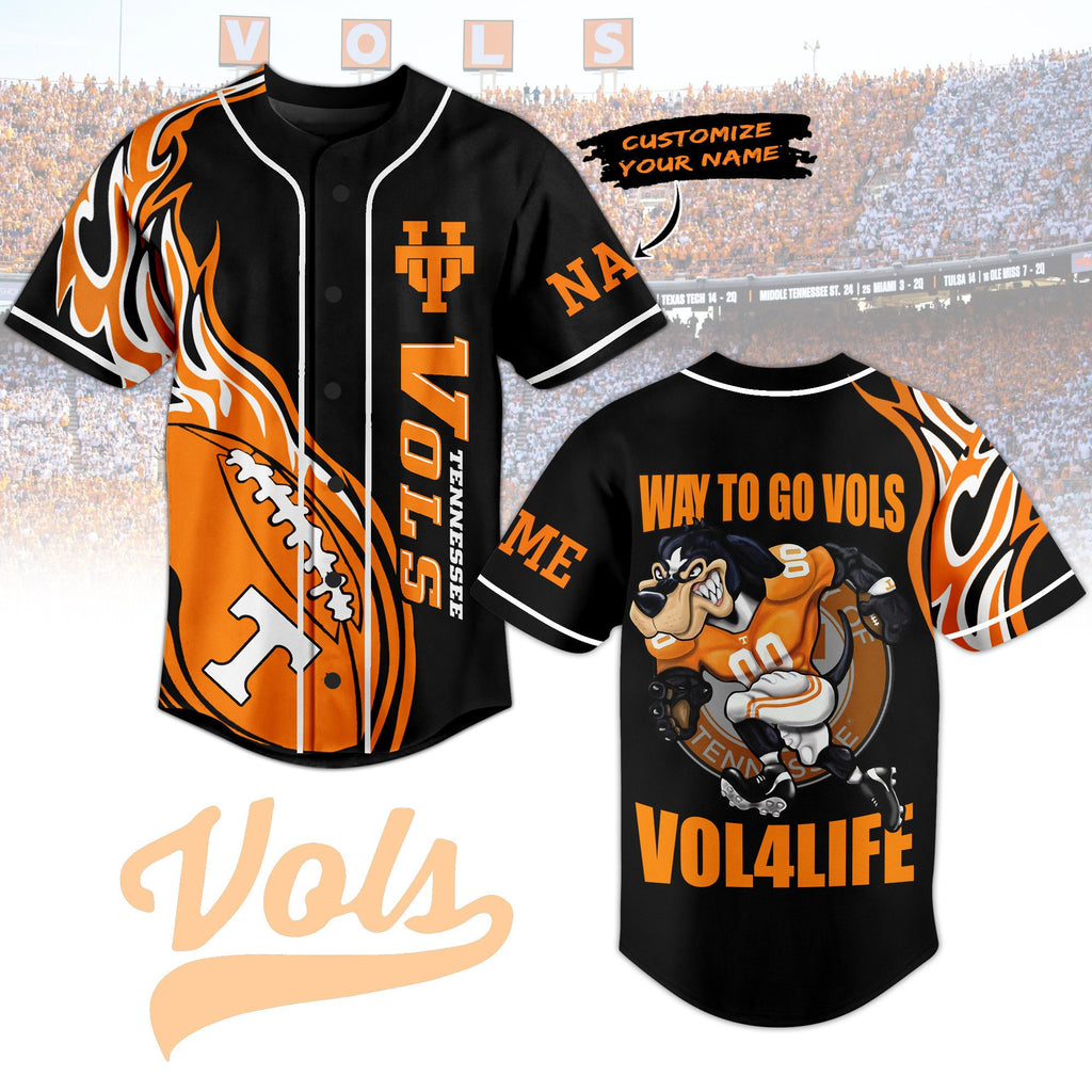 Custom Tennessee Volunteers Football Baseball Jersey
