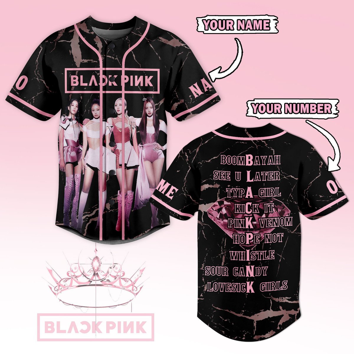 Customized Blackpink Slay K-pop Idol Baseball Jersey