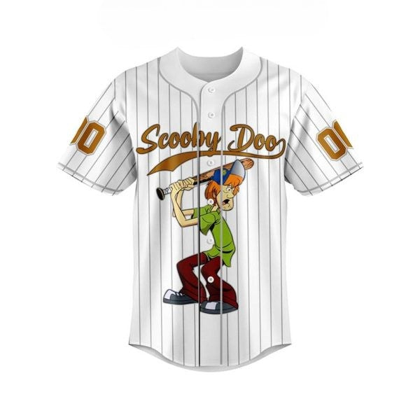 Customized Eye-catching Scooby-Doo White Baseball Jersey