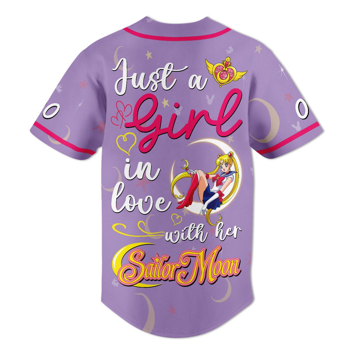 Customized Just A Girl In Love With Her Sailor Moon Pretty Baseball Jersey