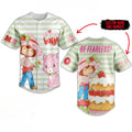 Customized Lovely Stawberry Shortcake Cartoon Baseball Jersey
