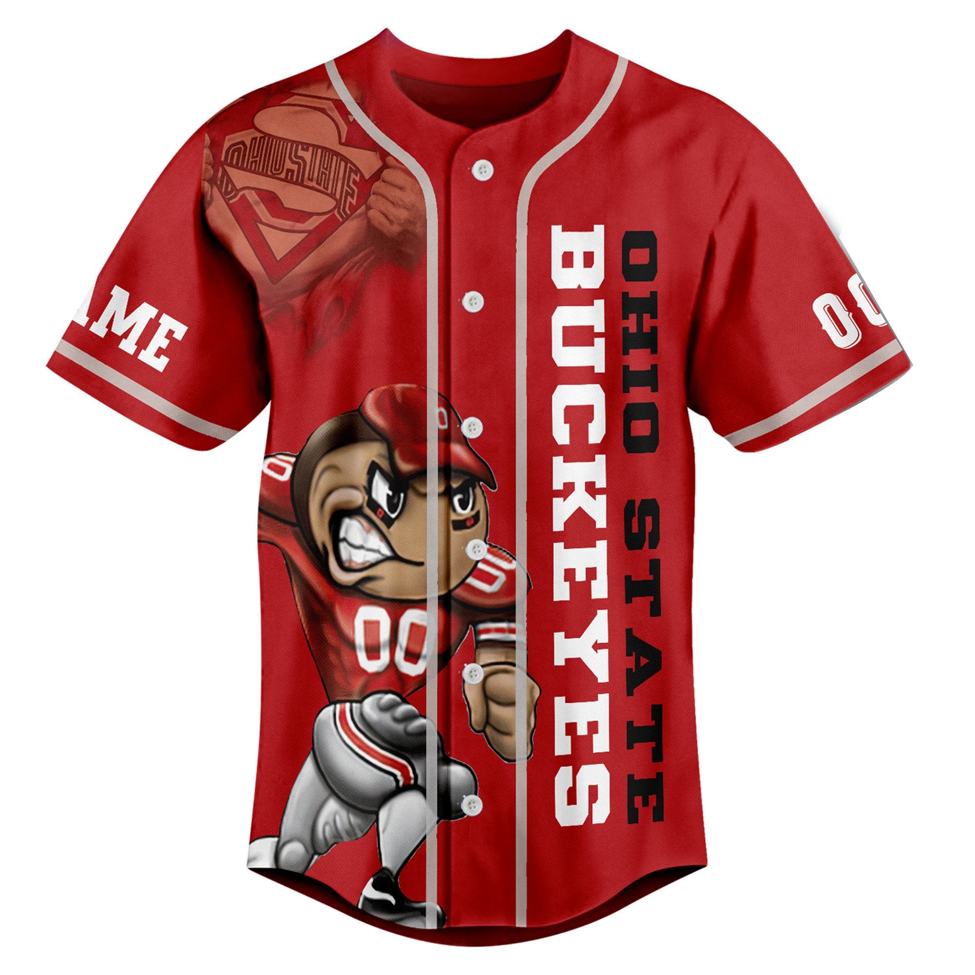 Customized Ohio State Fear The Buckeyes Baseball Jersey For Fans