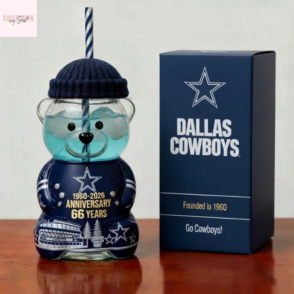 Dallas Cowboys 2026 Anniversary Bear Glass Cup