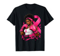 Black African American Breast Cancer Afro Pink Ribbon Unisex T-shirt, Sweatshirt, Hoodie (1)