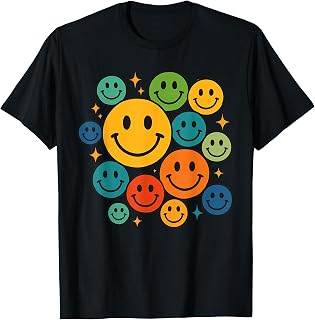 70s Colorful Retro Happy Face Unisex T-shirt, Sweatshirt, Hoodie (1)