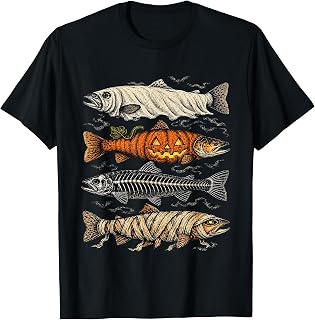 Halloween Trout Fish Ghost Pumpkin Skeleton Mummy Unisex T-shirt, Sweatshirt, Hoodie (1)