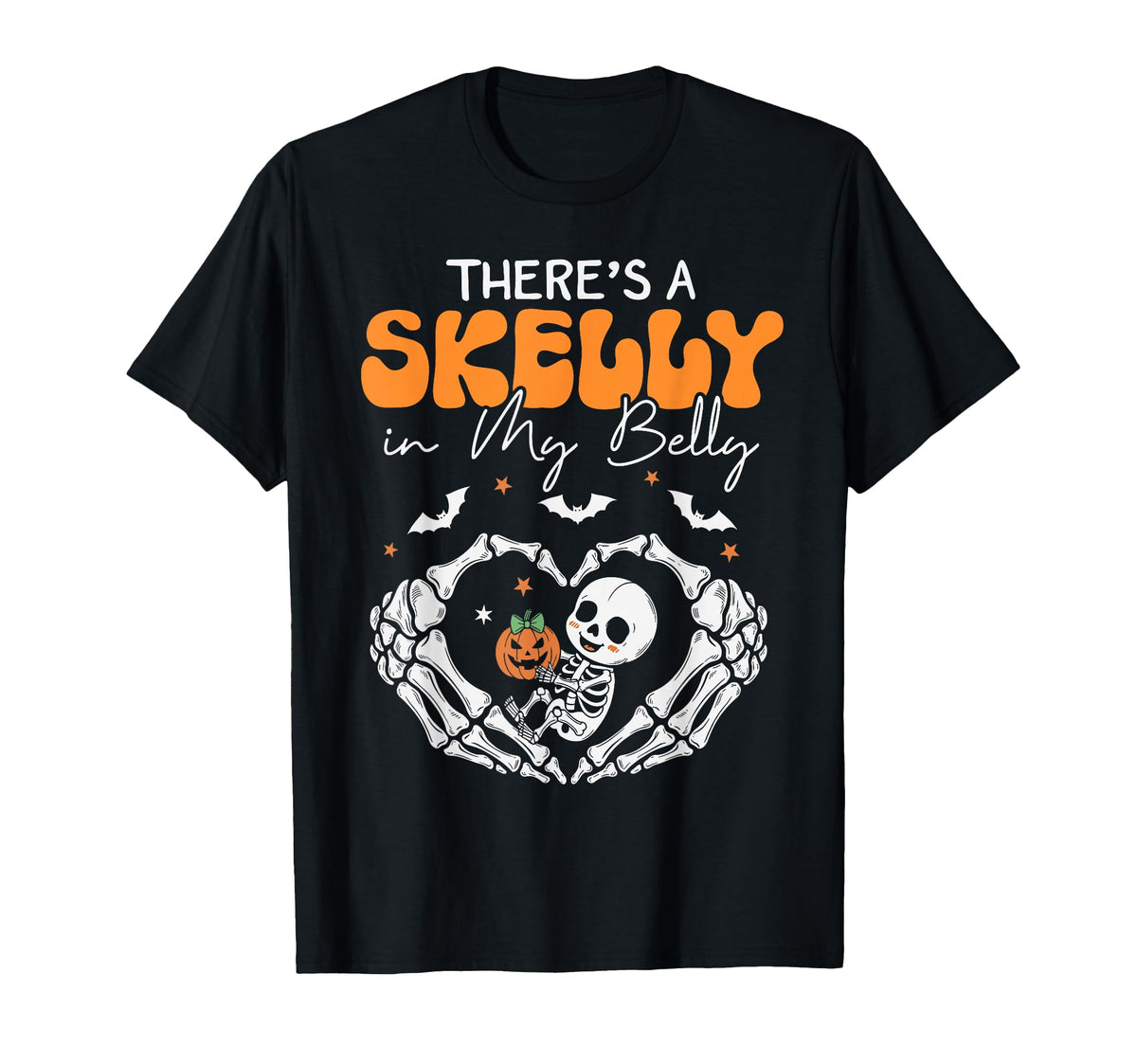 There'S Skelly Belly Halloween Pregnancy Unisex T-shirt, Sweatshirt, Hoodie (1)