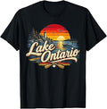 Vintage Lake Ontario Retro Sunset Lakes Vacation Unisex T-shirt, Sweatshirt, Hoodie (1)