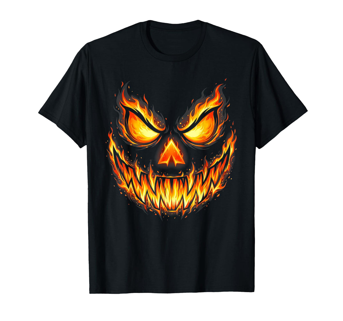 Fiery Demonic Jack Lantern Face Halloween Pumpkin Unisex T-shirt, Sweatshirt, Hoodie (1)