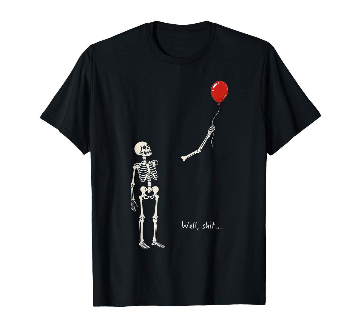 Well Skeleton Holding Balloon Gothic Halloween Unisex T-shirt, Sweatshirt, Hoodie (1)