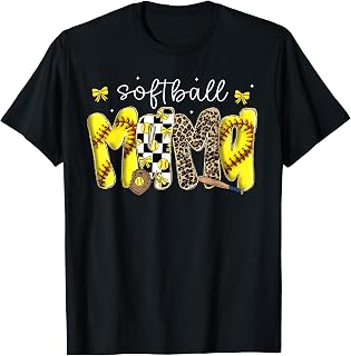 Softball Mama Leopard Coquette Bow Mom Mother Unisex T-shirt, Sweatshirt, Hoodie (1)