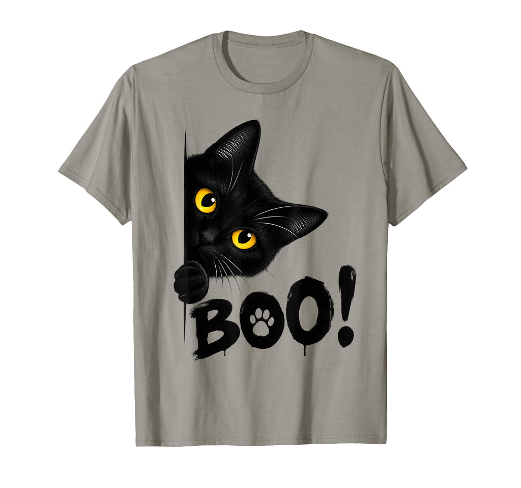 Boo Peekaboo Black Cat Halloween Spooky Cat Unisex T-shirt, Sweatshirt, Hoodie (1)