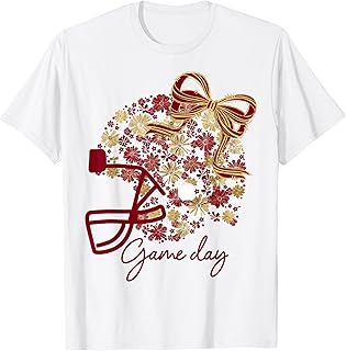 Floral Football Game Day Girly Team Spirit Burgundy Gold (1)