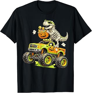 Monster Truck Dinosaur Halloween Skeleton T-Rex Unisex T-shirt, Sweatshirt, Hoodie (1)