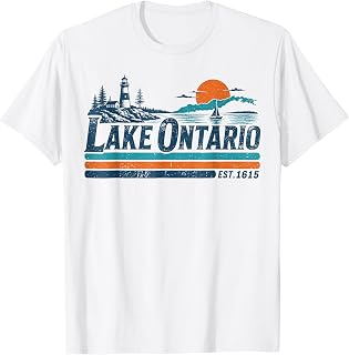 Lake Ontario Vintage Cannada Retro Sunset Lakes Unisex T-shirt, Sweatshirt, Hoodie (1)