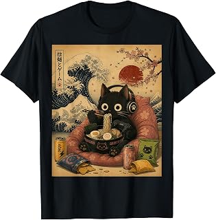 Kawaii Ramen Cat Gamer Gaming Retro Japanese Noodles Unisex T-shirt, Sweatshirt, Hoodie (1)
