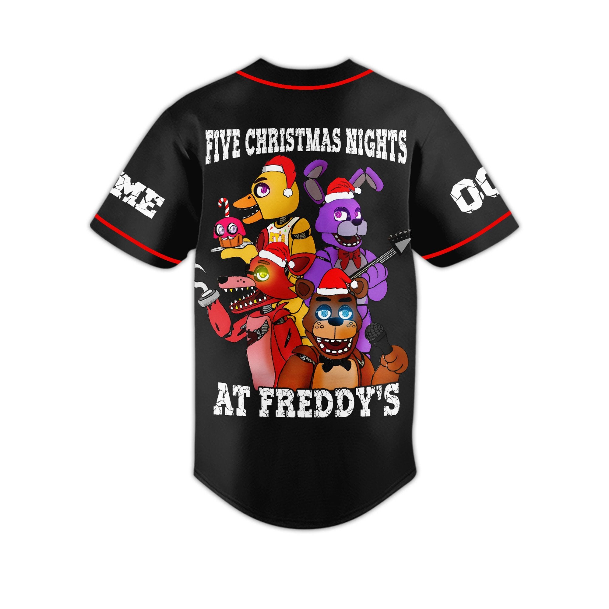 Five Christmas Nights At Freddy's Horror Baseball Jersey