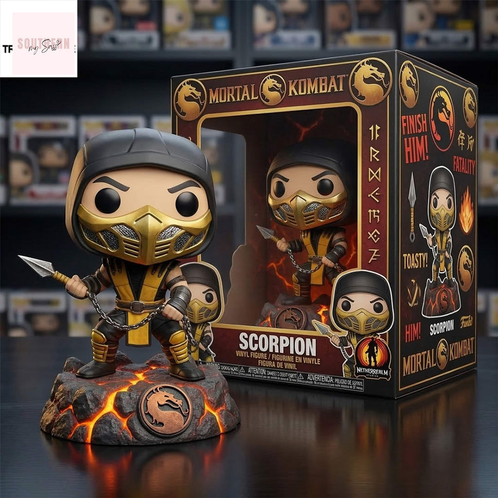 Games Mortal Kombat Fire And Ice Scorpion Pop Figure Doll