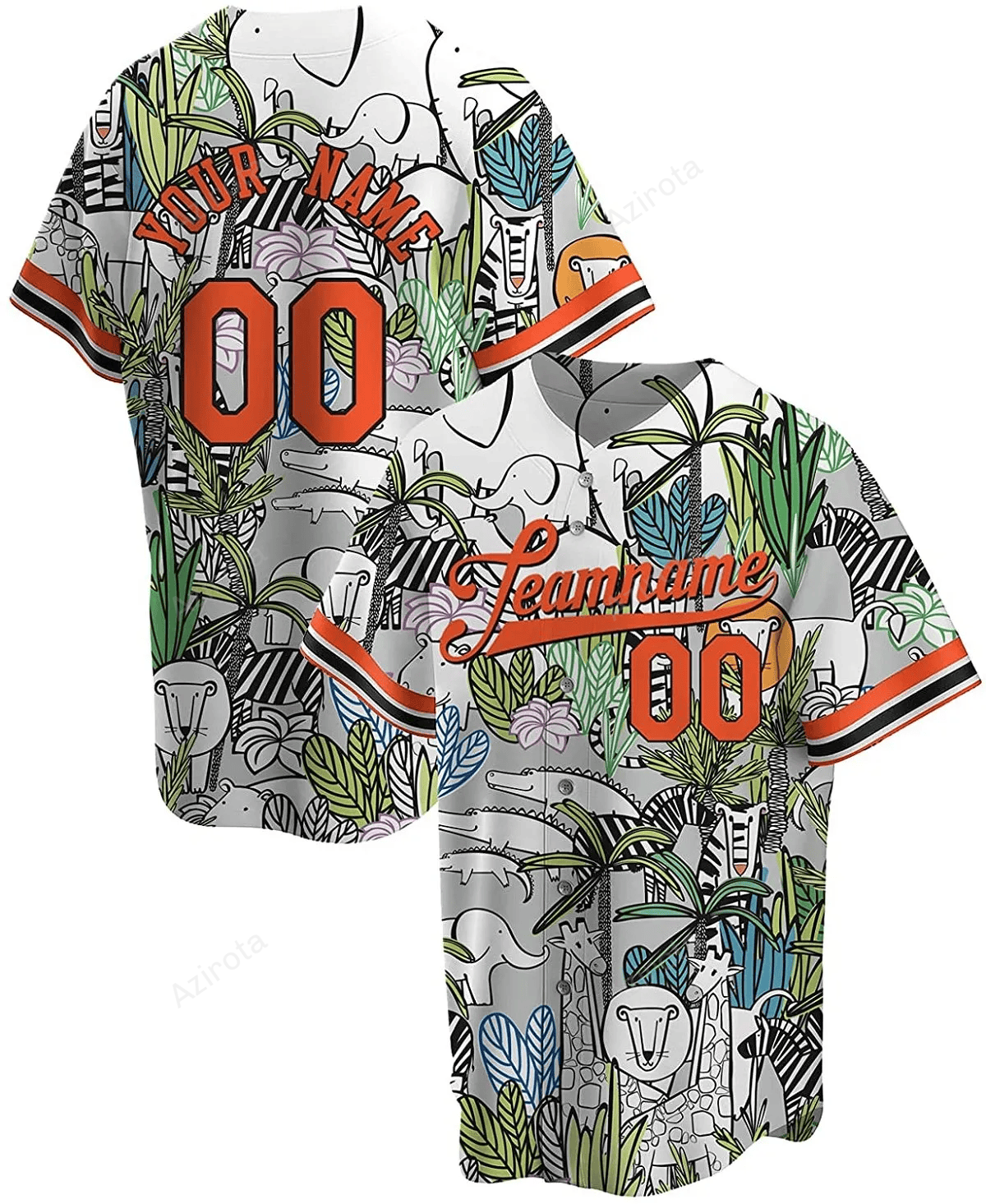 Personalized Wild Animals Printed Name And Number Idea Gift For Fans Baseball Jersey - Zimustore