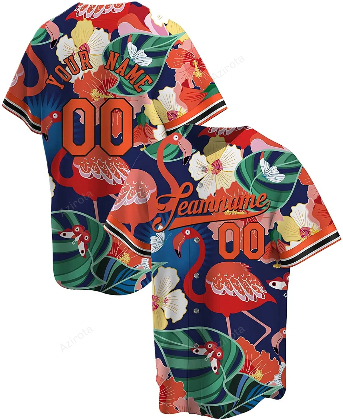 Personalized Colorful Flamingo Printed Name And Number Idea Gift For Fans Baseball Jersey - Zimustore