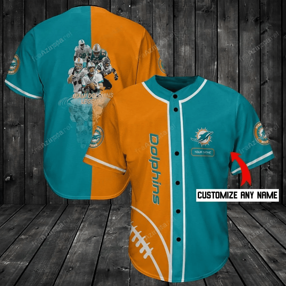 Miami Dolphins Personalized Baseball Jersey Shirt 98