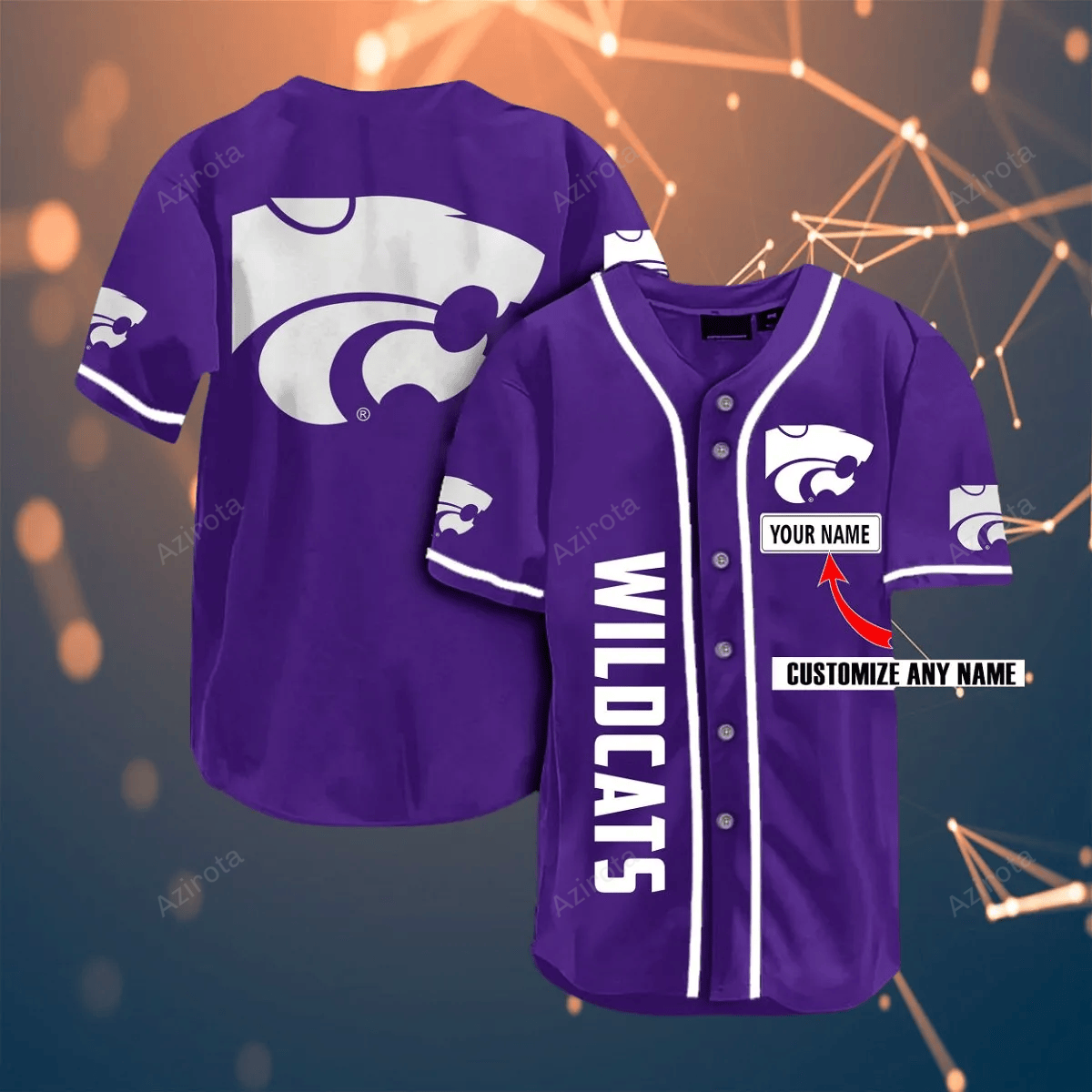 Kansas State Wildcats Personalized Name Ncaa Fans Team 3d Customization Gifts Baseball Jersey - Zimustore