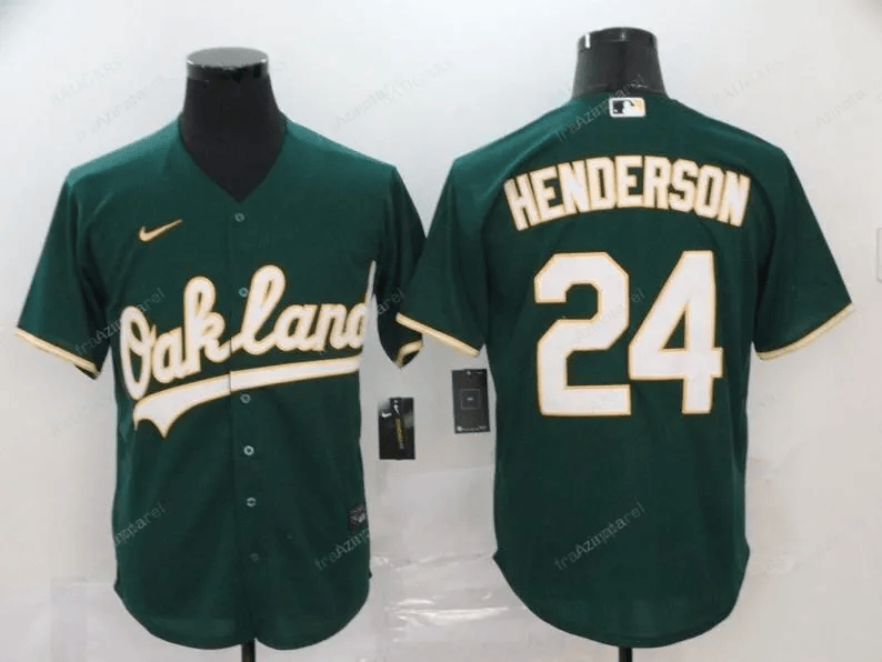 Men'S Oakland Athletics 24 Rickey Henderson Baseball Jersey 54