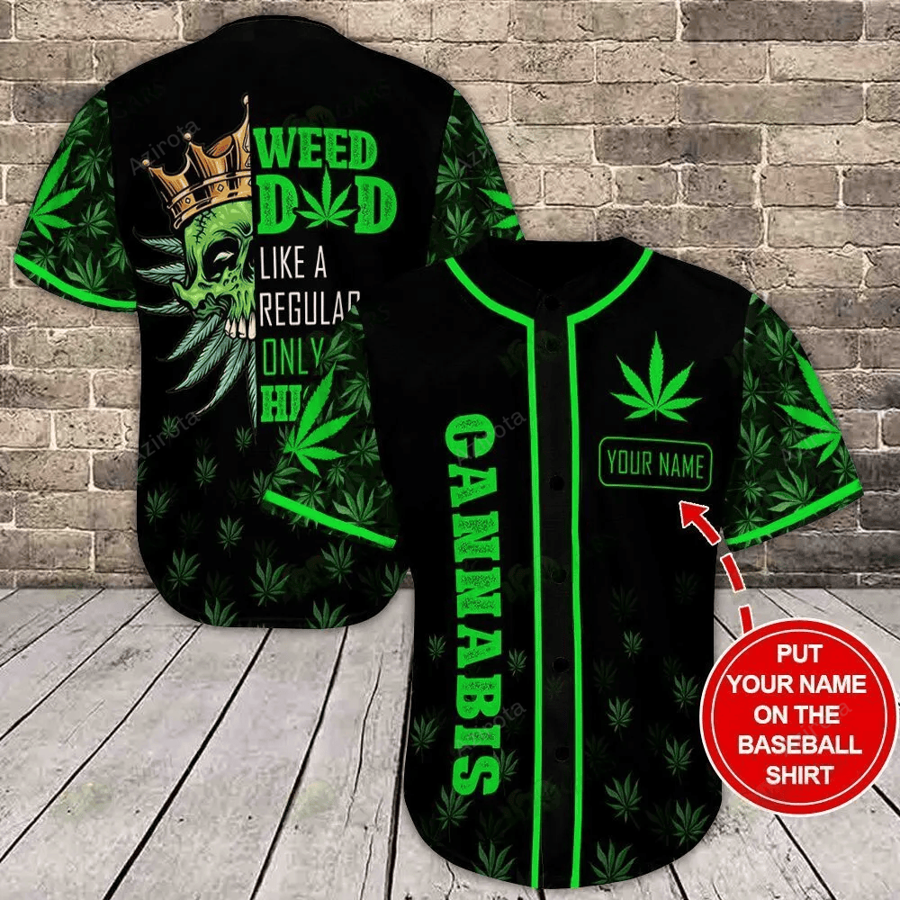 Weed Personalized Baseball Jersey Shirt 3