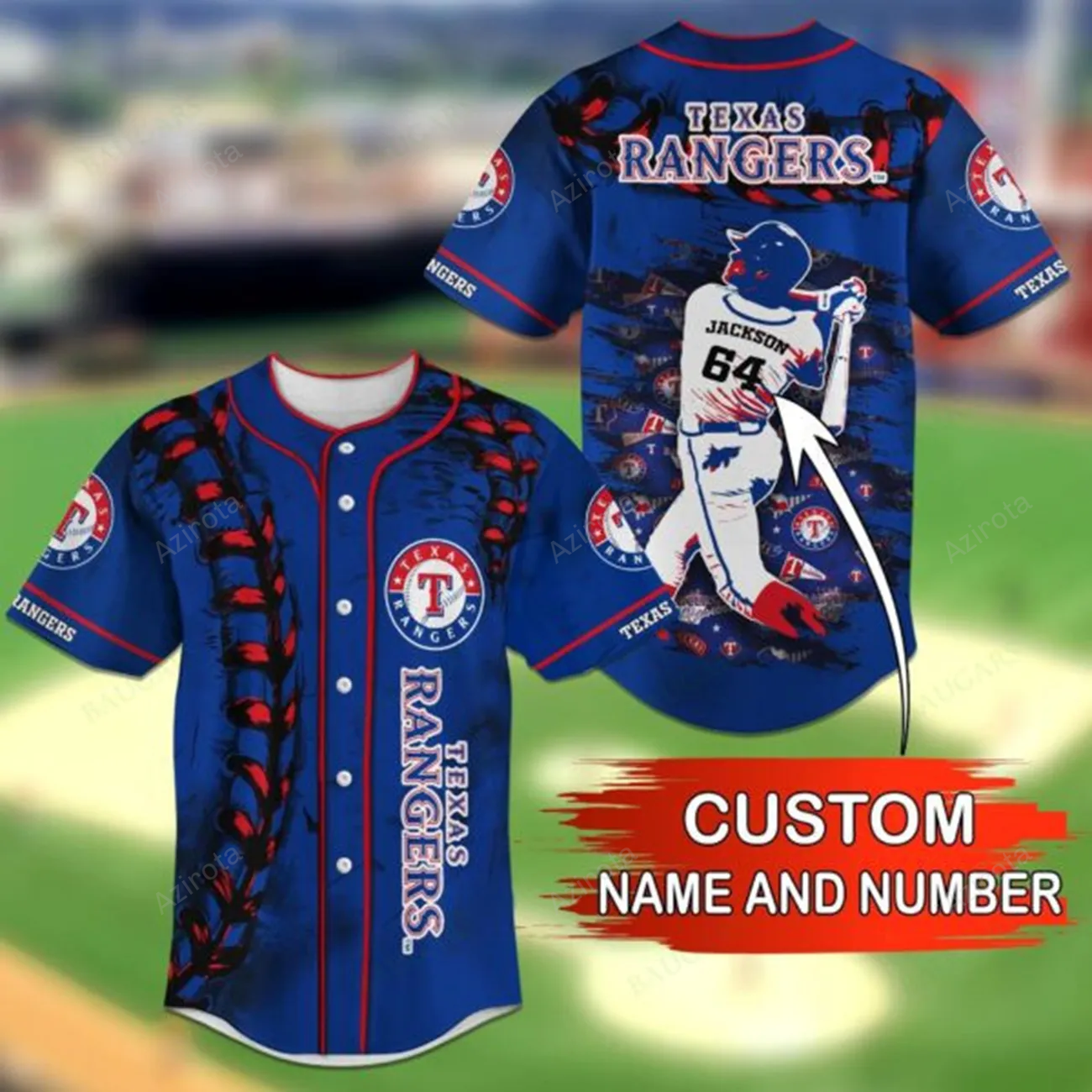 Texas Rangers Personalized Baseball Jersey Bg24