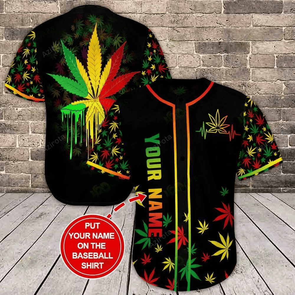 Weed Personalized Baseball Jersey Shirt 2