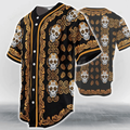 Sugar Skull Pattern Baseball Jersey 334