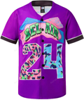 Personalized Purple Shirts Hip Hop 90s Fashion Custom Number Idea Gift For Fans Baseball Jersey - Zimustore