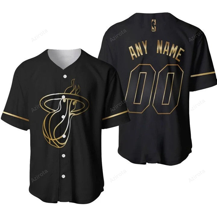 Miami Heat 00 Anyname Nba Golden Edition Black Jersey Inspired Style Personalized Baseball Jersey Nb