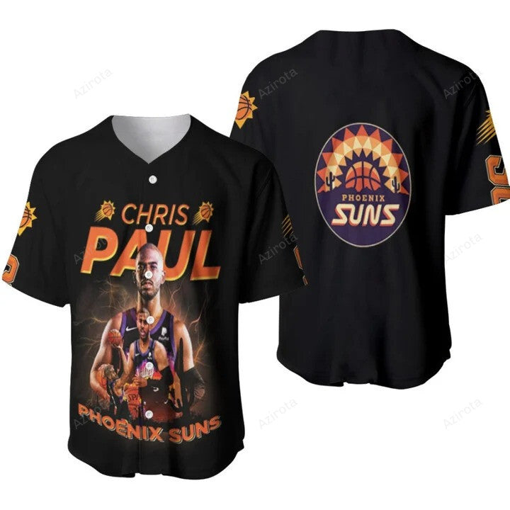 Phoenix Suns Chris Paul Nba Players 3 D Allover Designed Style Baseball Jersey Nba Gift For Fans