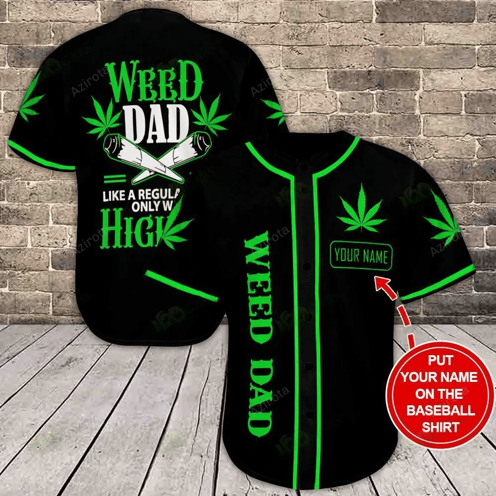 Weed Personalized Baseball Jersey Shirt 4
