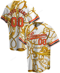 Personalized White And Gold Color Printed Name And Number Idea Gift For Fans Baseball Jersey - Zimustore