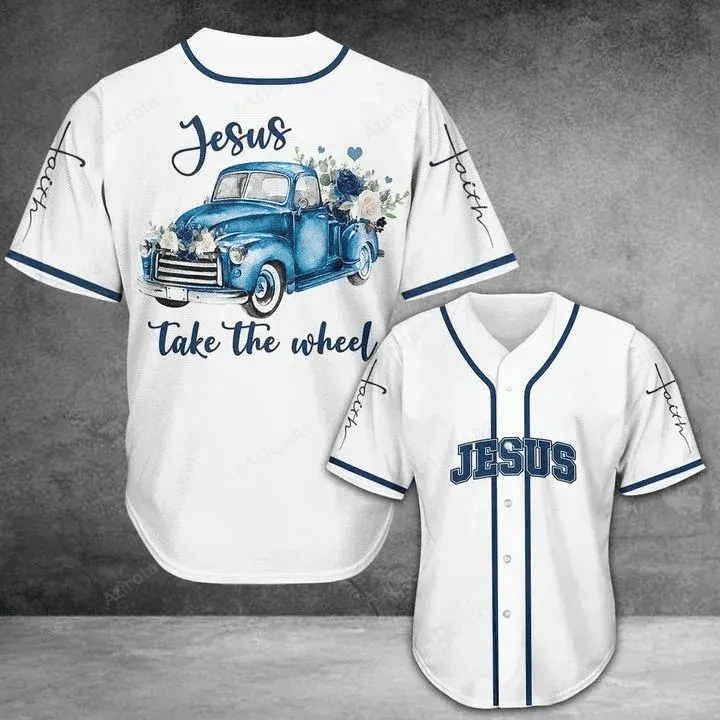 Jesus Takes The Wheel Baseball Jersey 145
