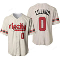 Portland Trail Blazers Damian Lillard 0 2020 Nba White Rip City Jersey Inspired Style Baseball Jerse