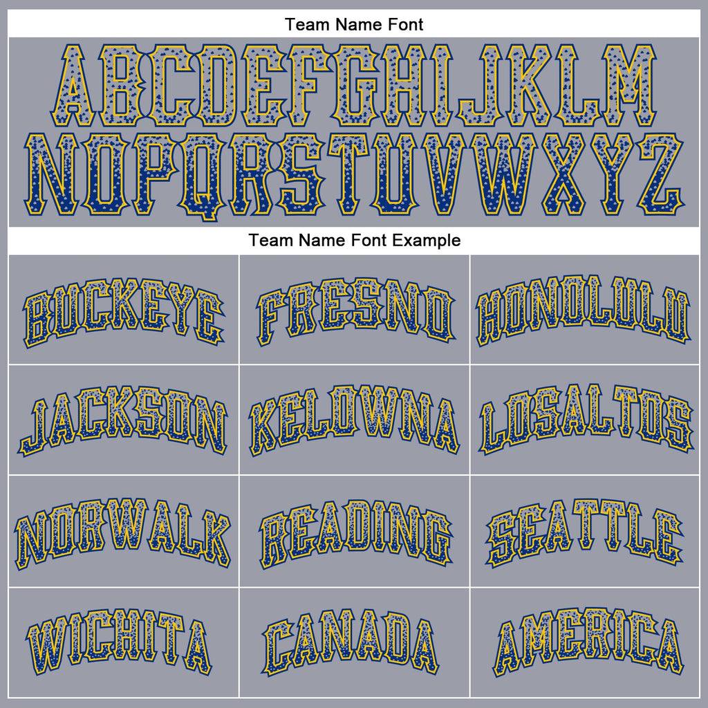 Custom Gray Royal-Gold Authentic Drift Fashion Baseball Jersey