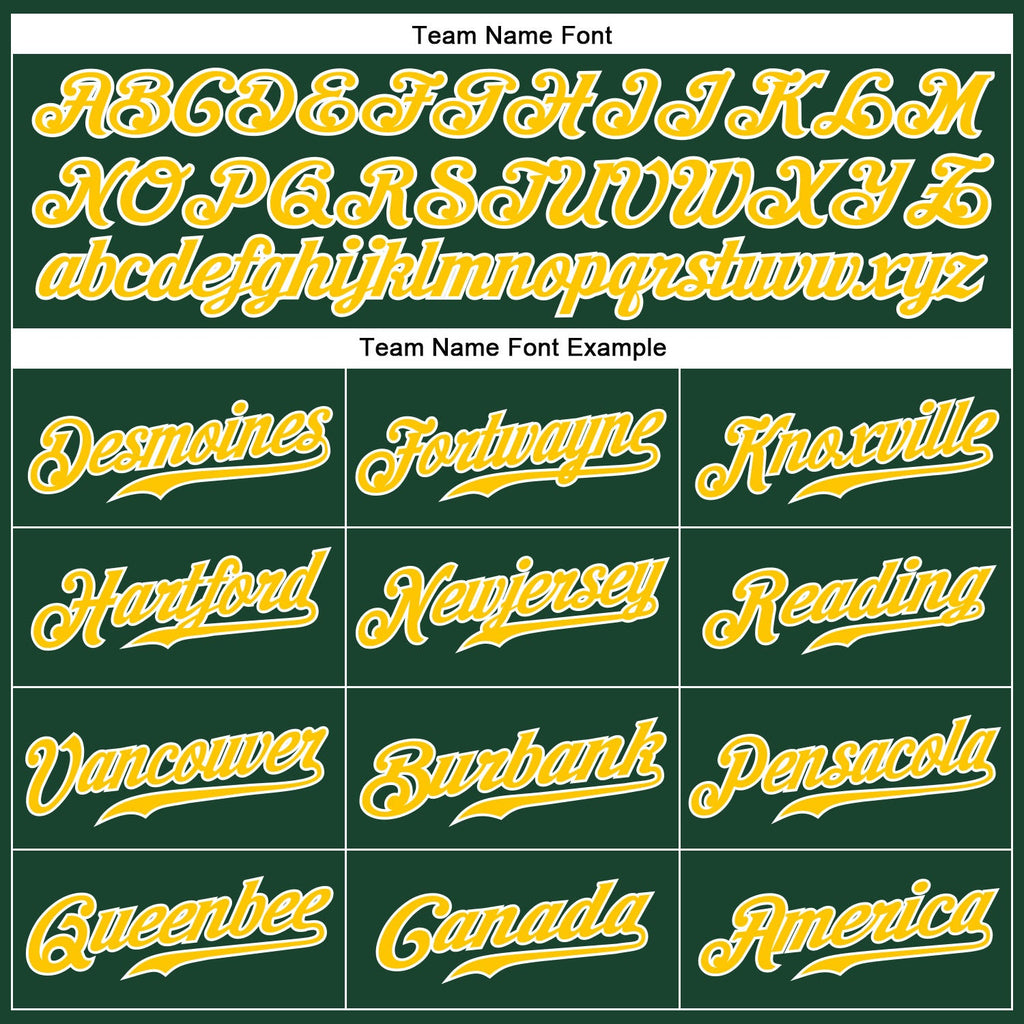 Custom Green White Pinstripe Gold-White Authentic Baseball Jersey