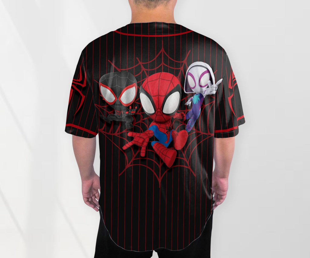 Spidey And His Amazing Friends Funny Spider Verse Baseball Jersey Team Cartoon Jersey Shirt Gift