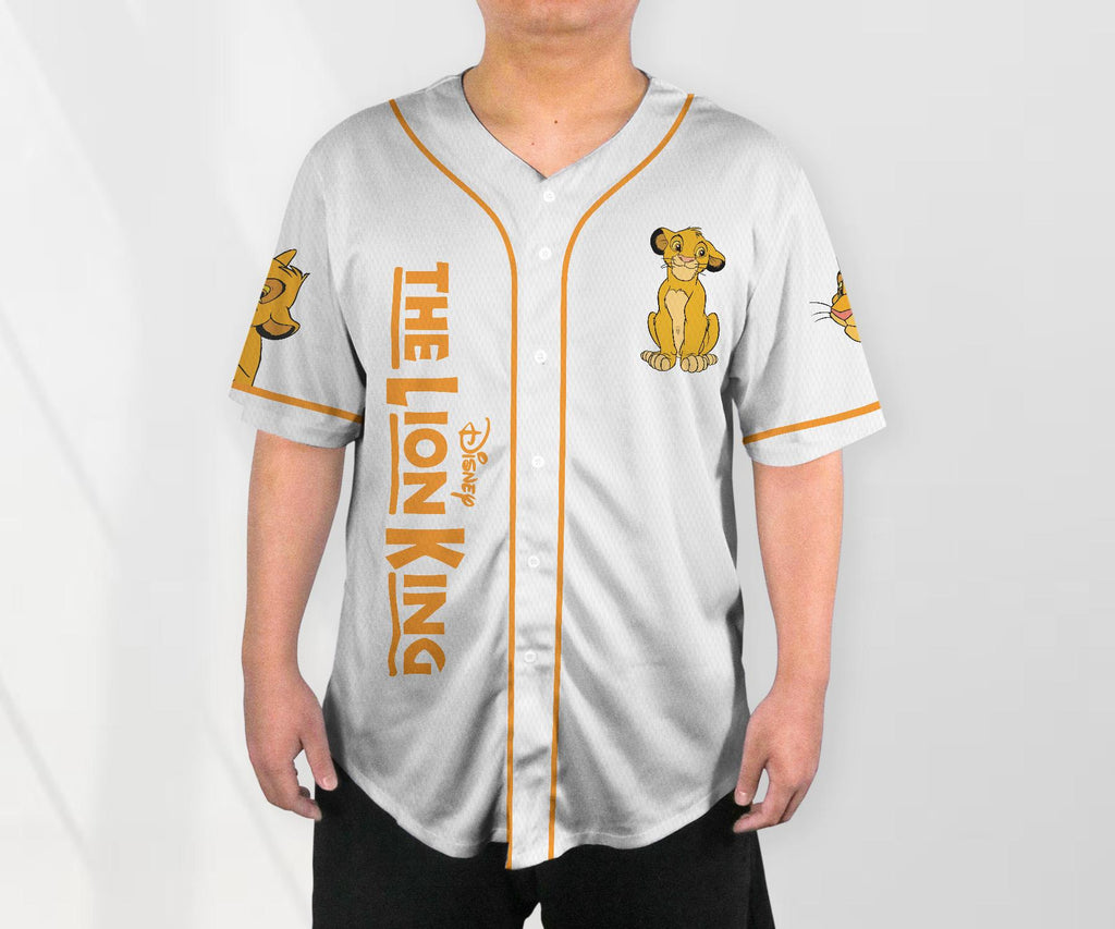 Personalized Simba Jersey The Lion King Baseball Jersey Simba Lion King Baseball Jersey Shirt Cartoon Sports Shirt Gift